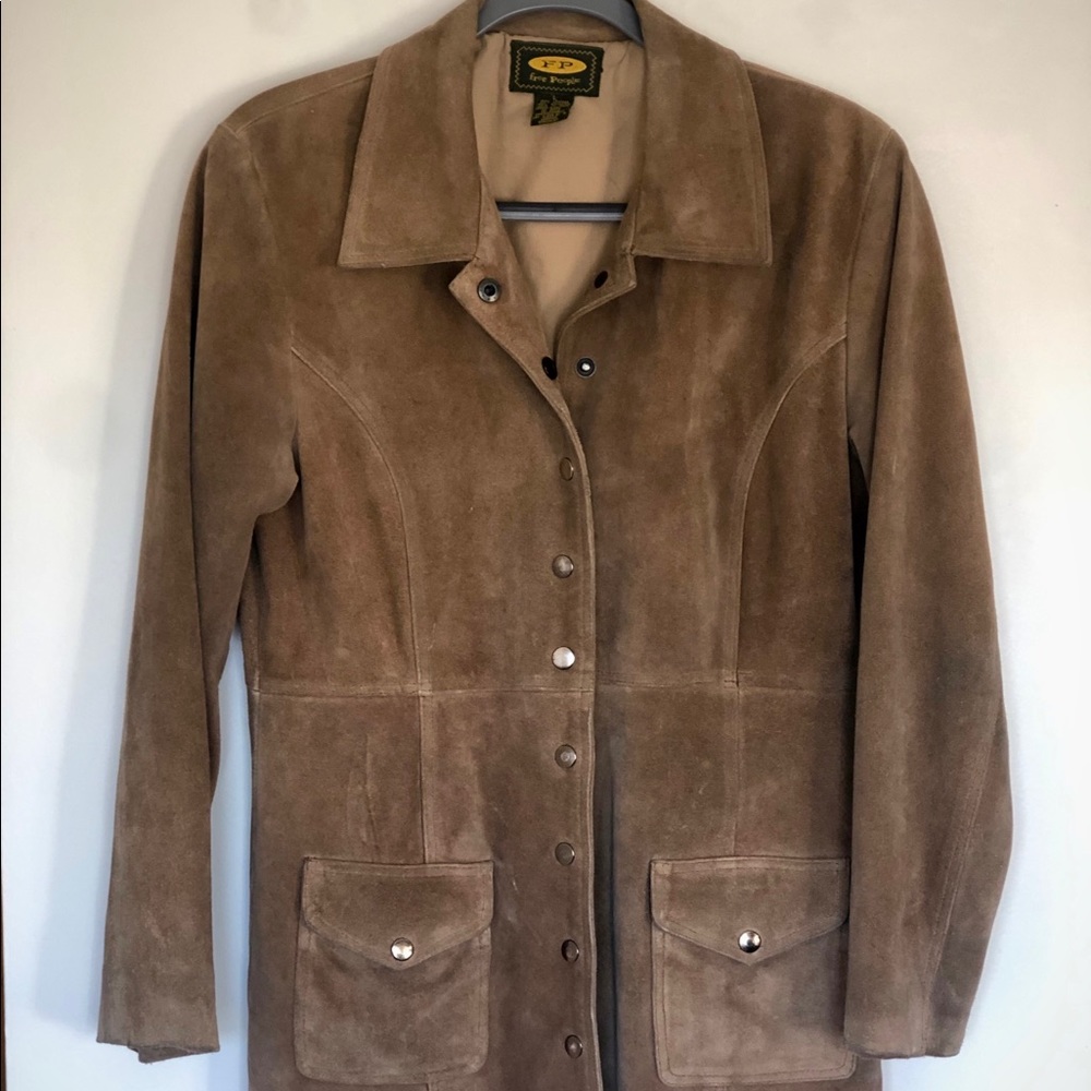 Vintage Free People Tan Suede Leather Jacket
